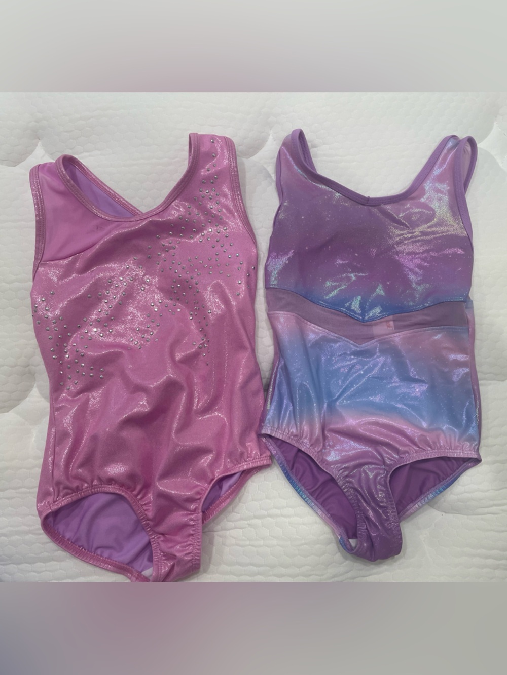 Cat & Jack Pink and Purple Metallic Gymnastics Leotards Set